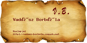 Vadász Borbála névjegykártya